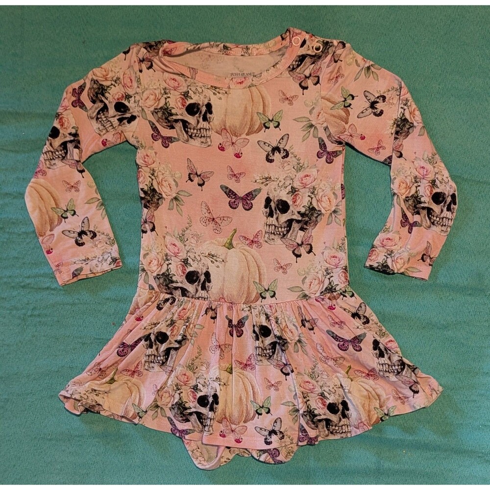 posh Peanut twirl dress skulls butterflies bamboo